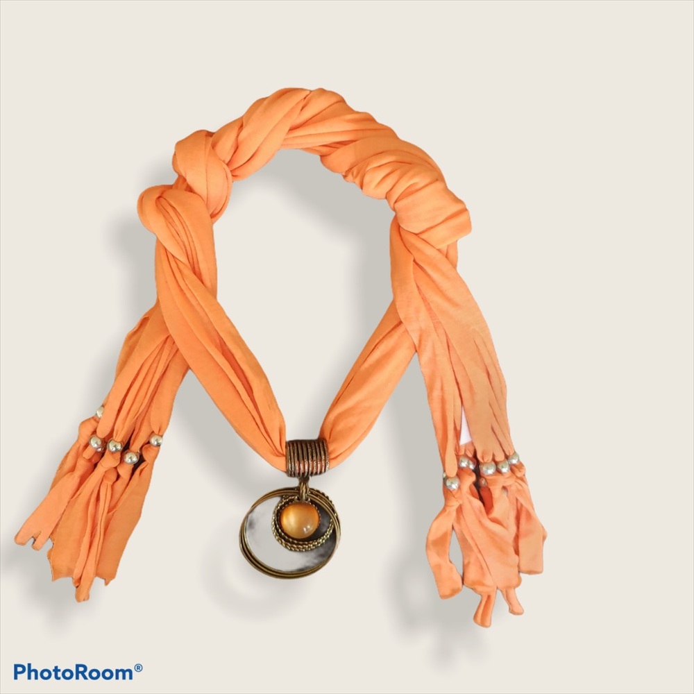 Accent scarf with jewelry-new